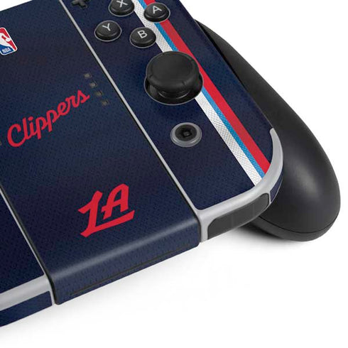 NBA Los Angeles Clippers Distressed Red Nintendo Switch OLED (2021) Skin